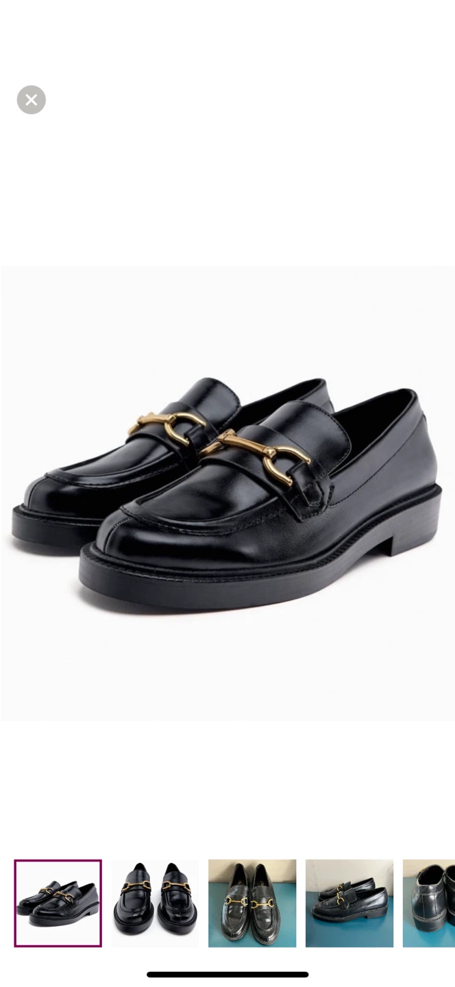 Black Loafers With Gold Buckles