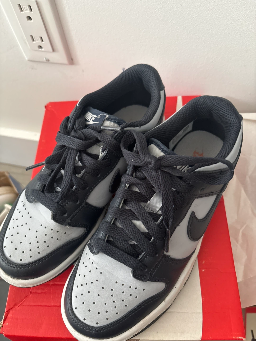 Kids Nike Dunk Low (GS) Wolf Grey Black White - photo 3