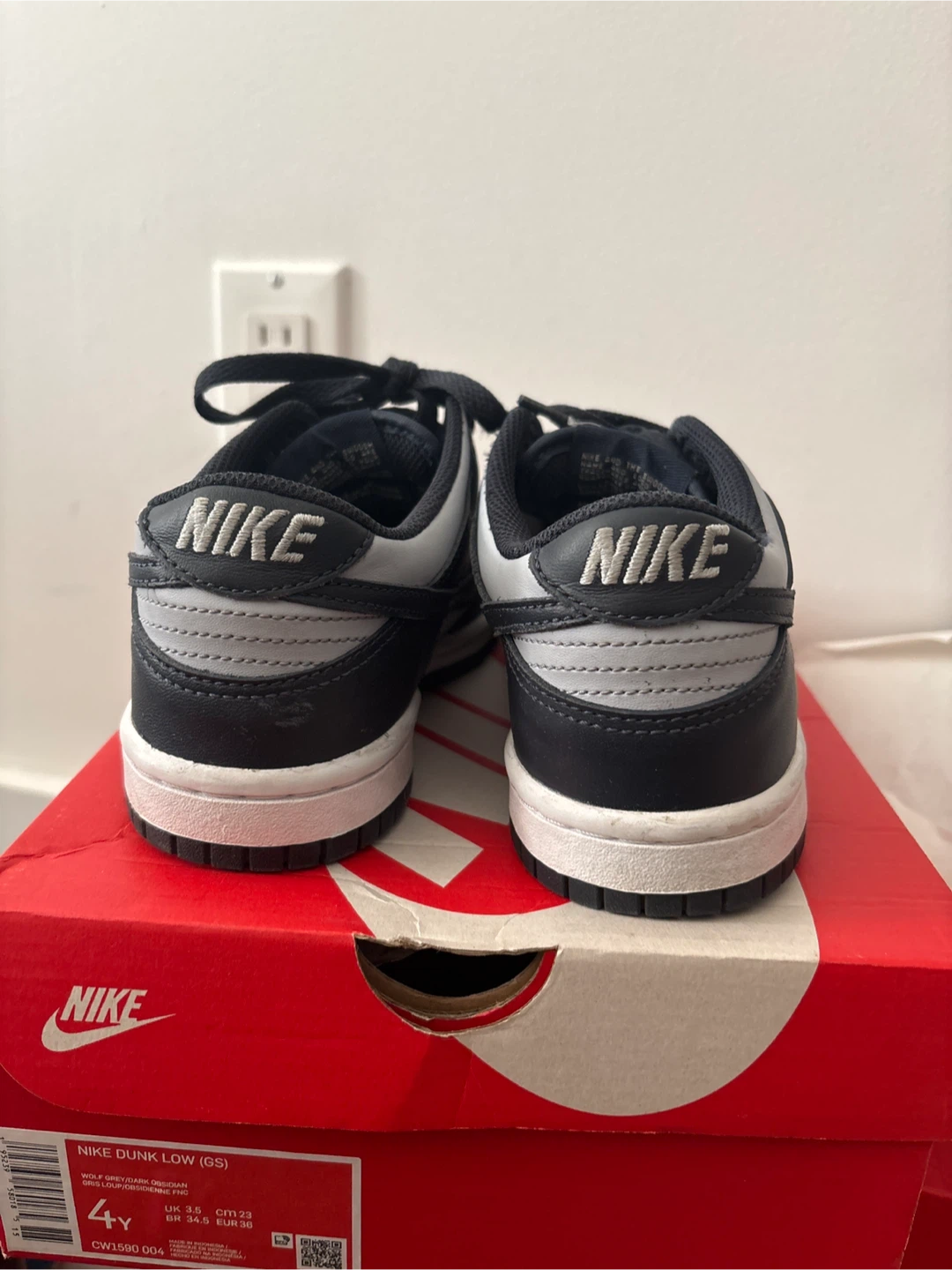 Kids Nike Dunk Low (GS) Wolf Grey Black White - photo 2