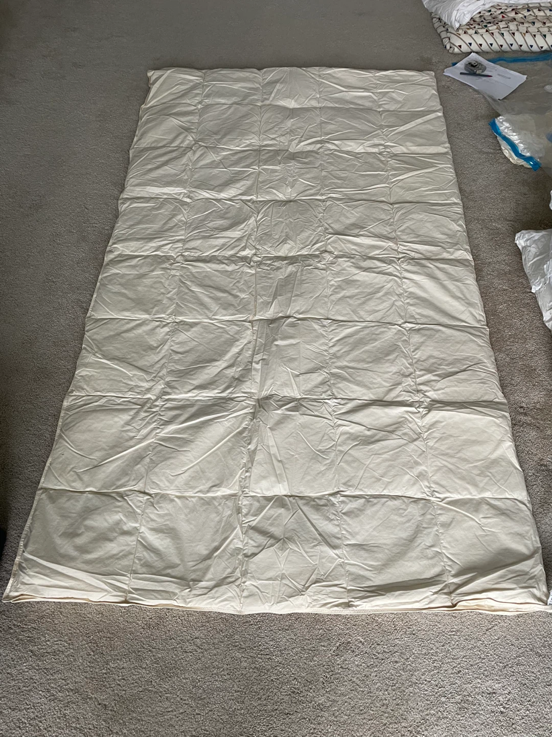 Cream Colored Down Queen Comforter/Duvet Insert - photo 2
