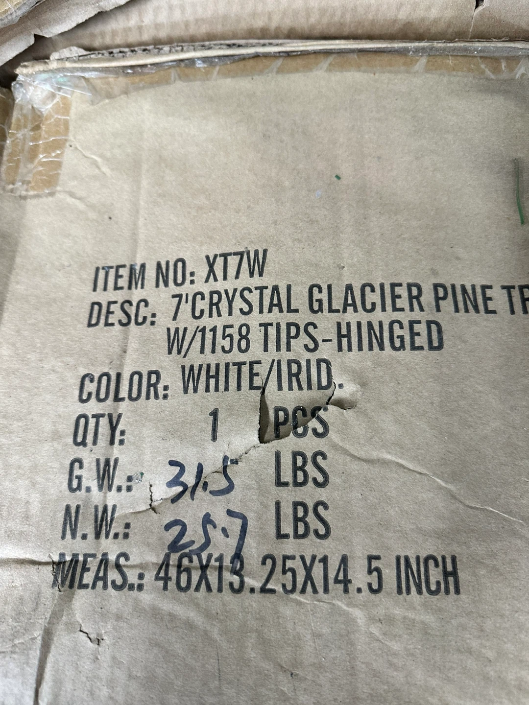 7' Crystal Glacier Pine Tree - White/Irid