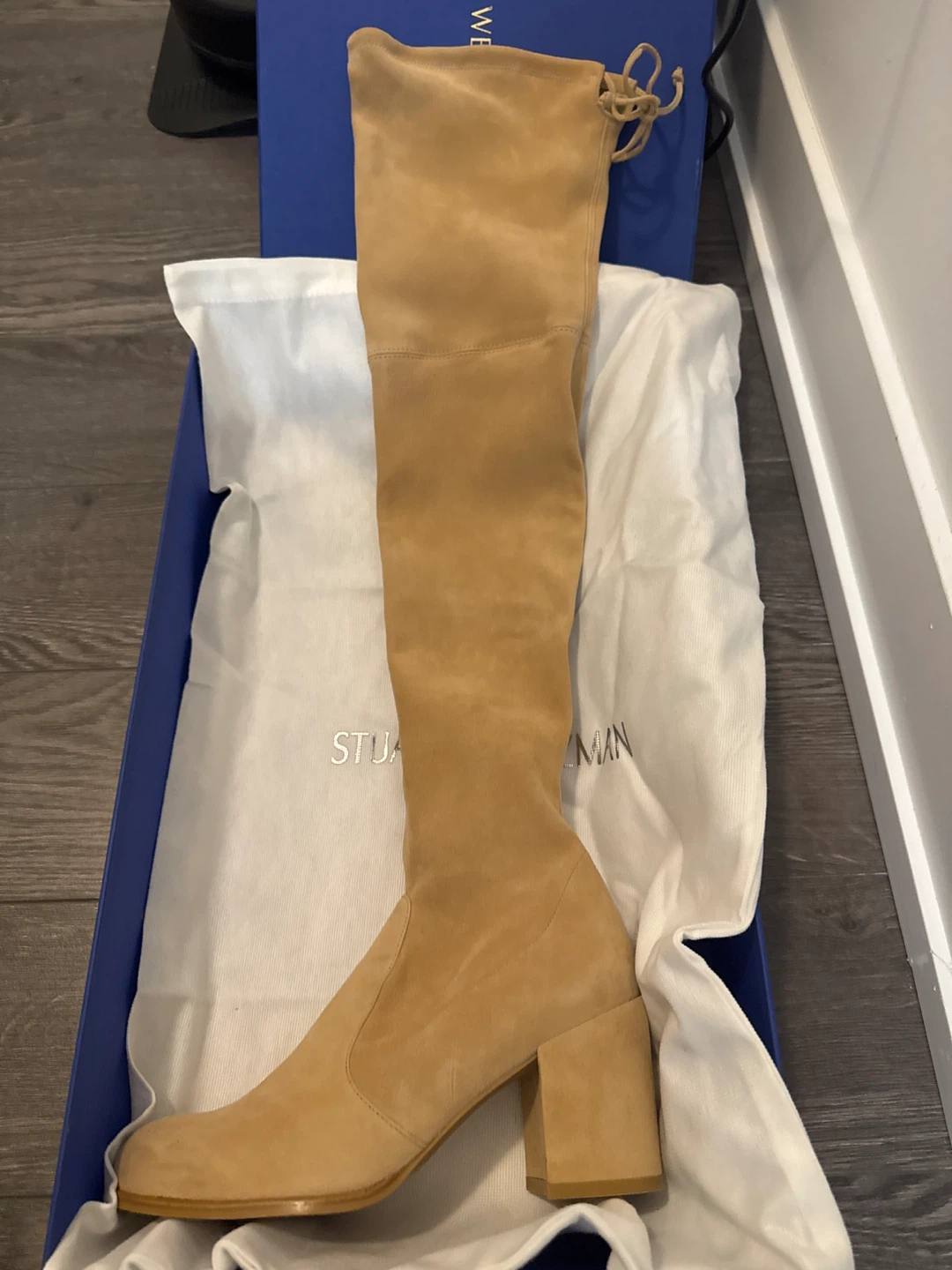 Stuart Weitzman Beige Suede Over-the-Knee Boots Size 9