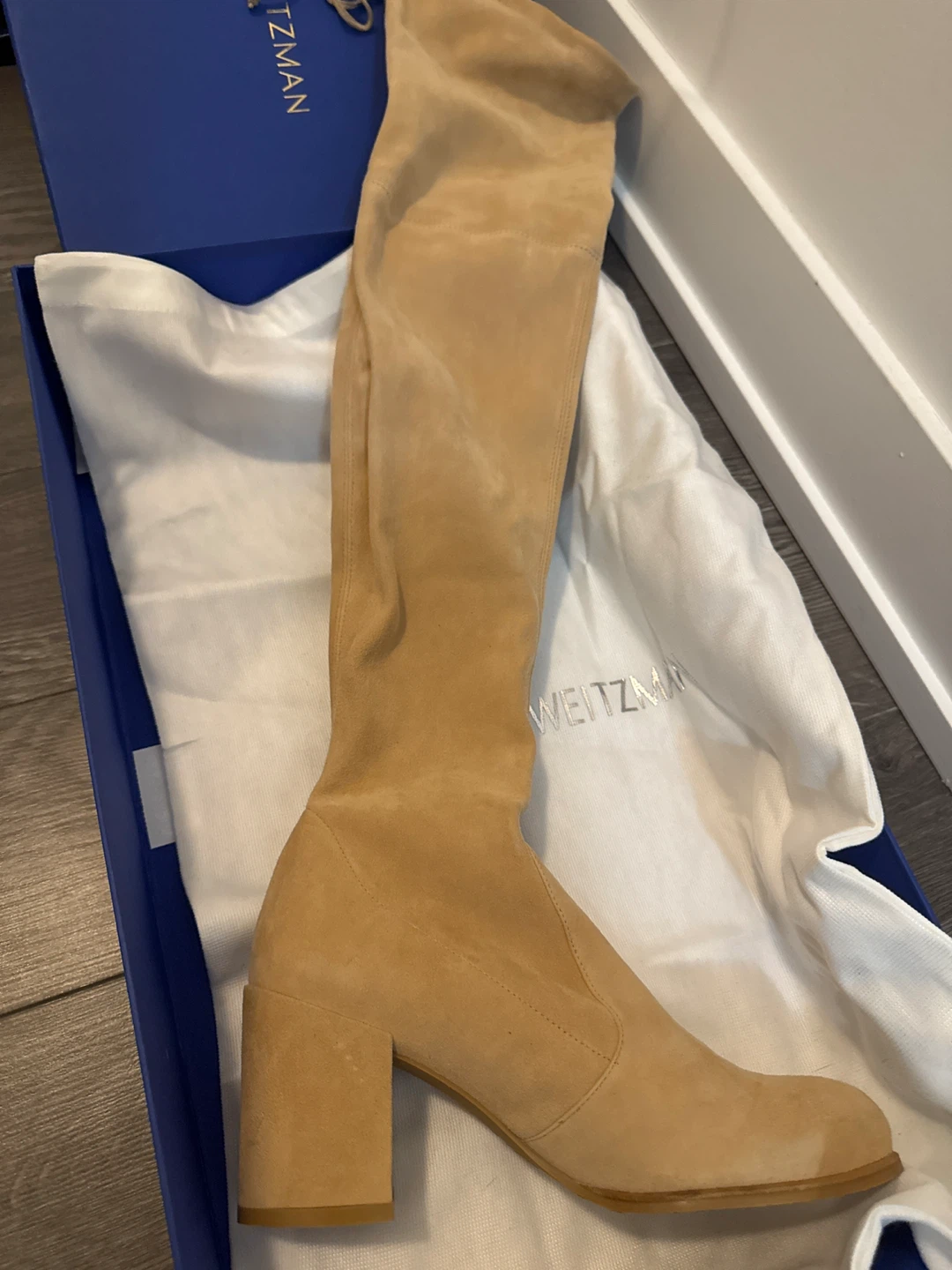 Stuart Weitzman Beige Suede Over-the-Knee Boots Size 9 - photo 3