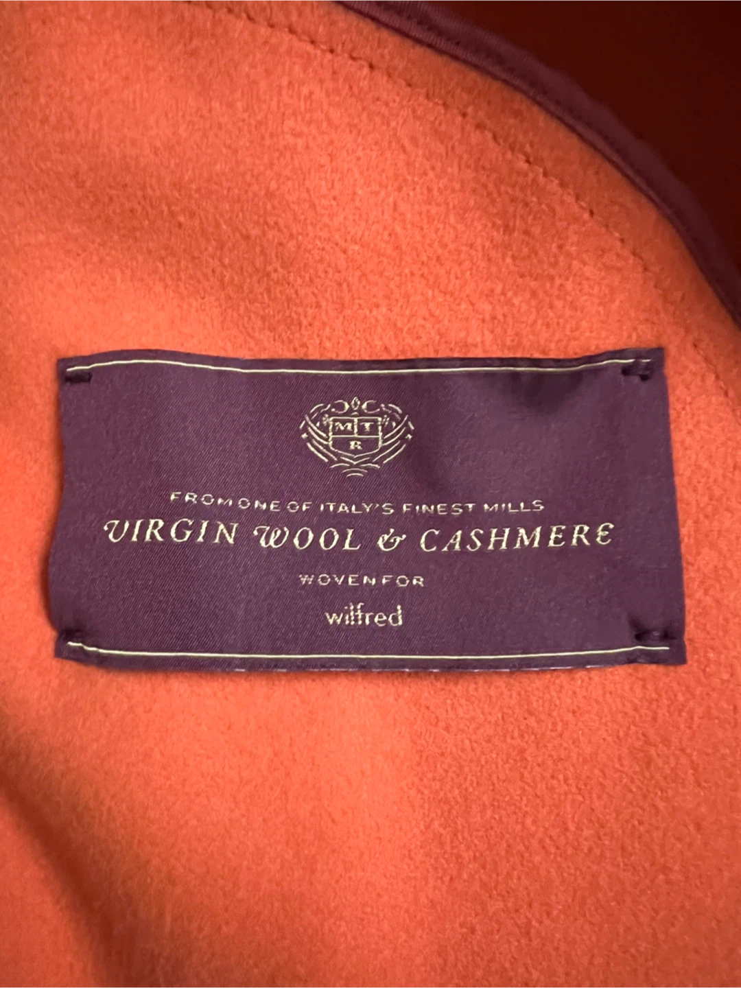 Wilfred Orange Virgin Wool & Cashmere Blazer Coat XXS - photo 3