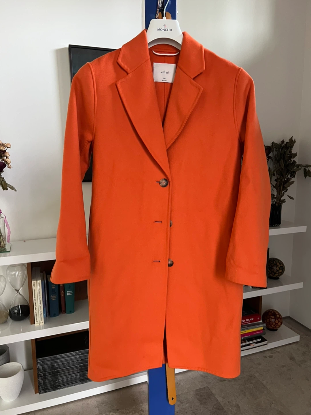 Wilfred Orange Virgin Wool & Cashmere Blazer Coat XXS