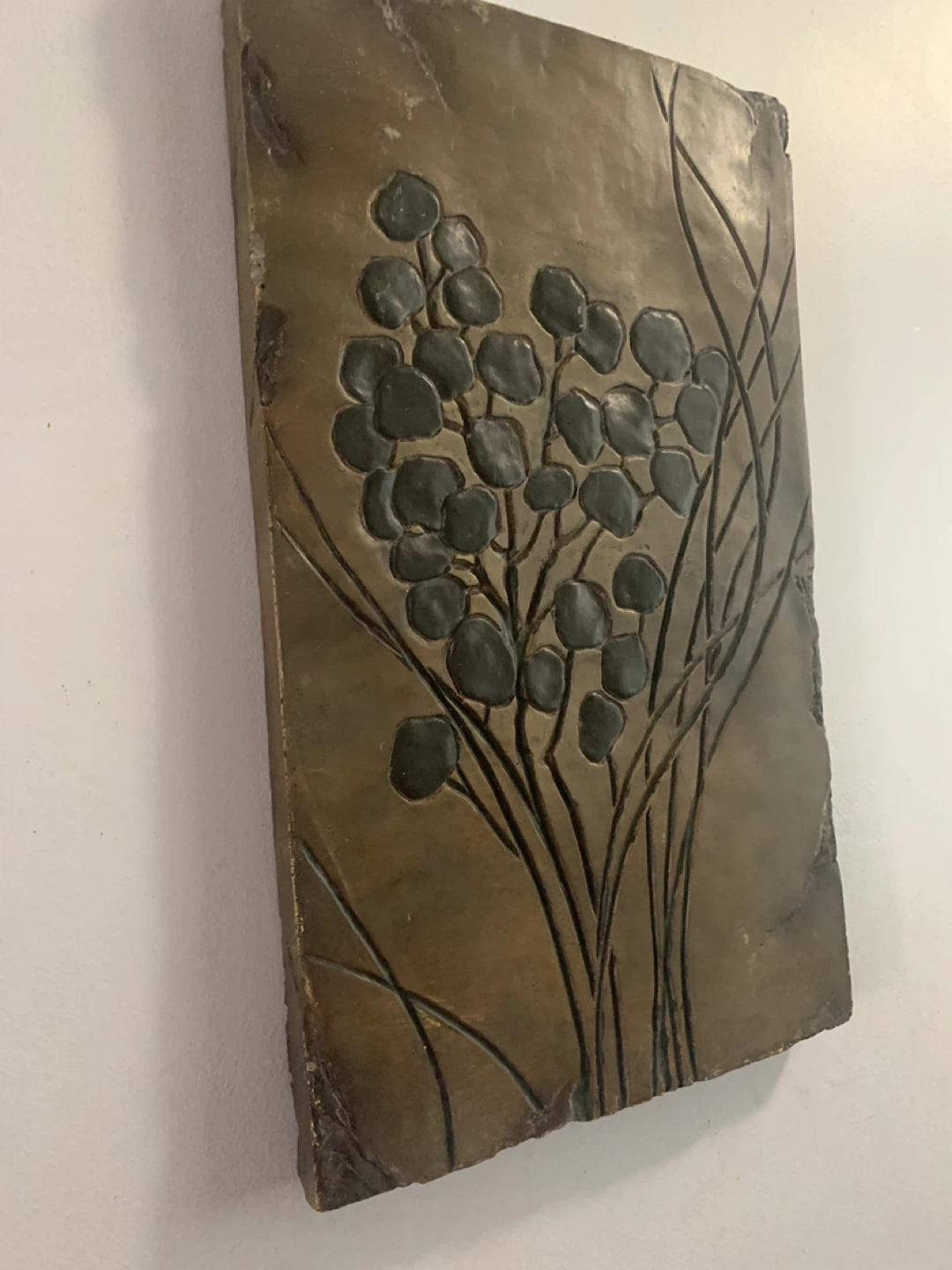 Textured Floral Wall Art Plaque - photo 2