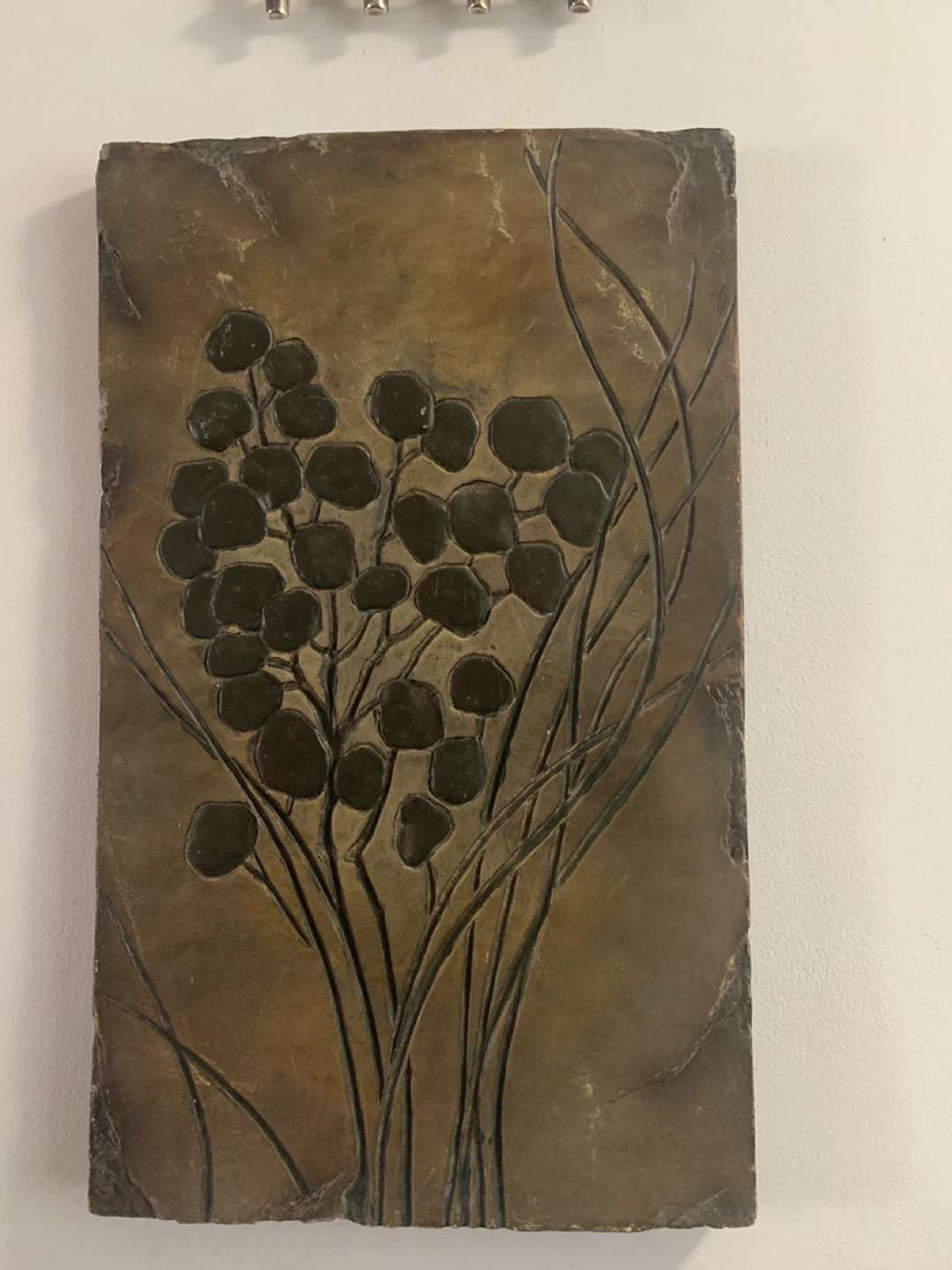 Textured Floral Wall Art Plaque