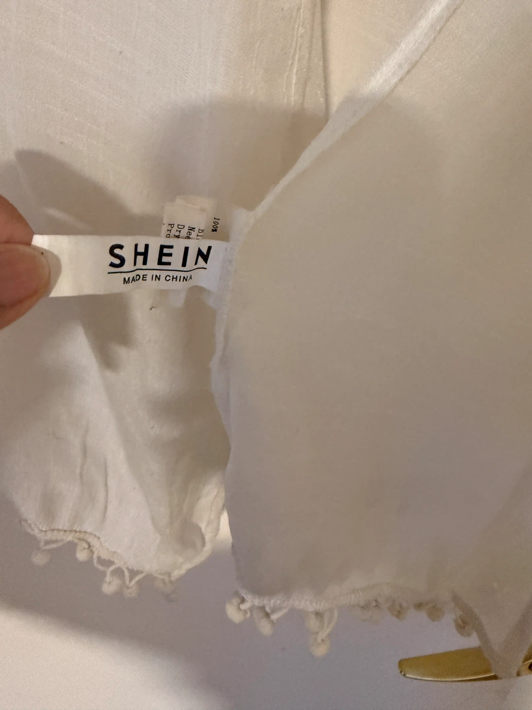 Shein White Kimono coverups with Pom Pom Trim - photo 3