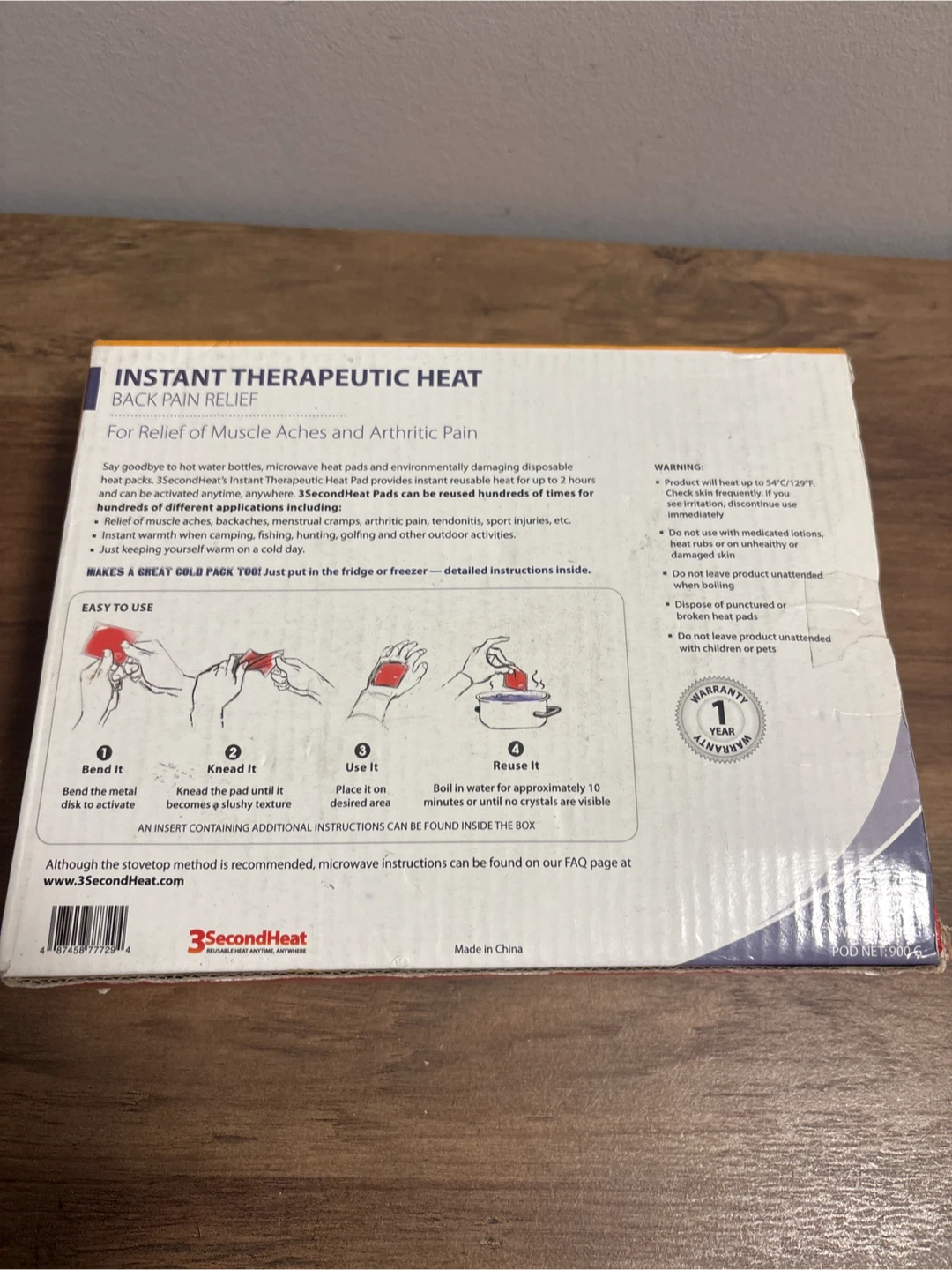 3SecondHeat Instant Therapeutic Reusable Heat Pad - photo 4