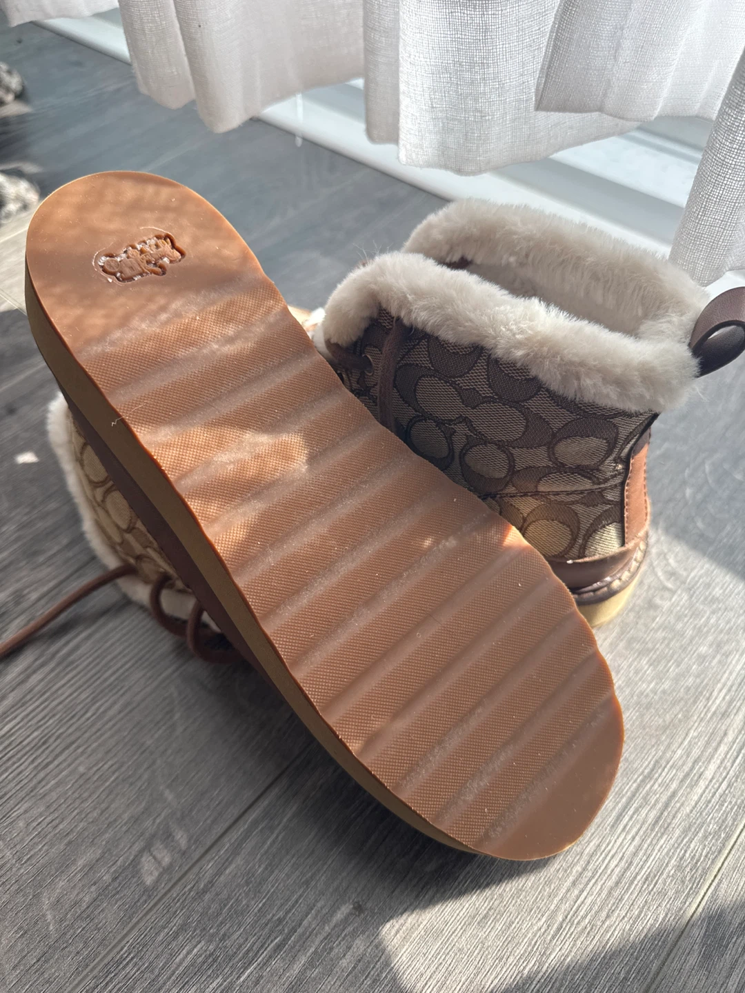 Coach Signature Fur Lined Winter Boots - photo 4