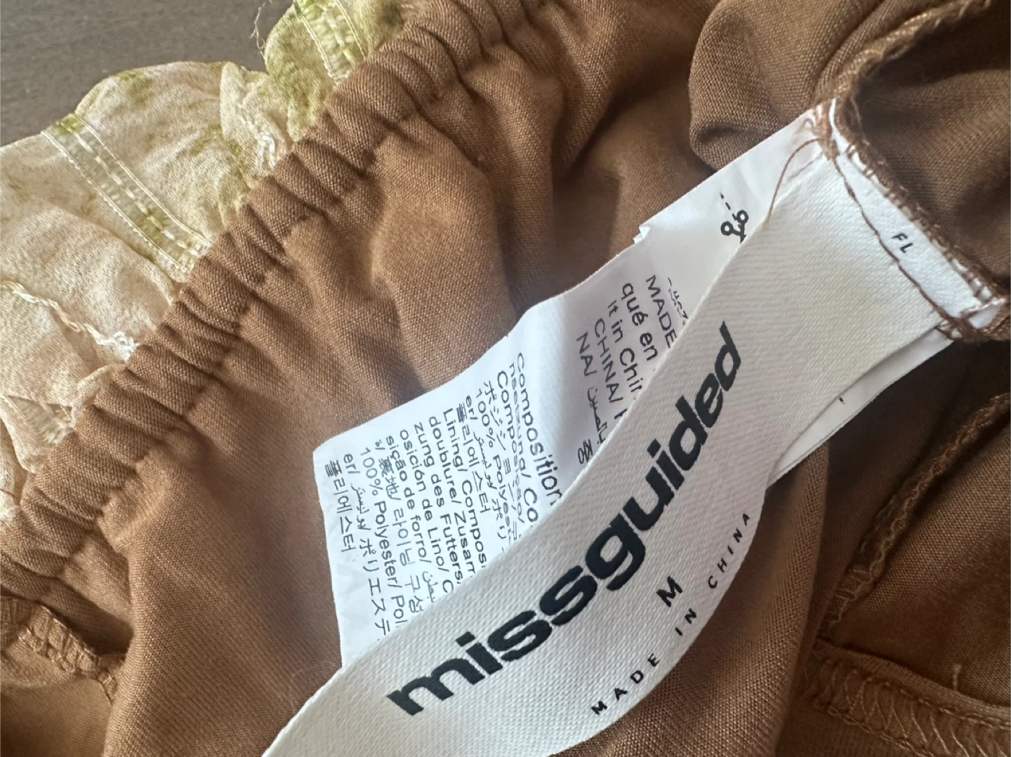 Missguided Tiered Ruffle Mini Skort - Brown/Green - photo 5