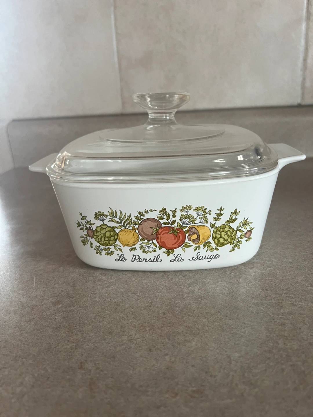 Corning Ware "Le Parsil La Sauge" Casserole Dish with Lid