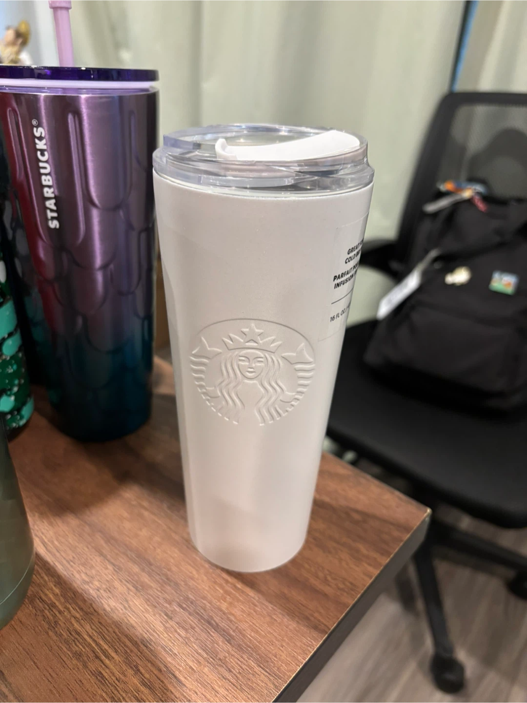 Starbucks White Tumbler with Lid