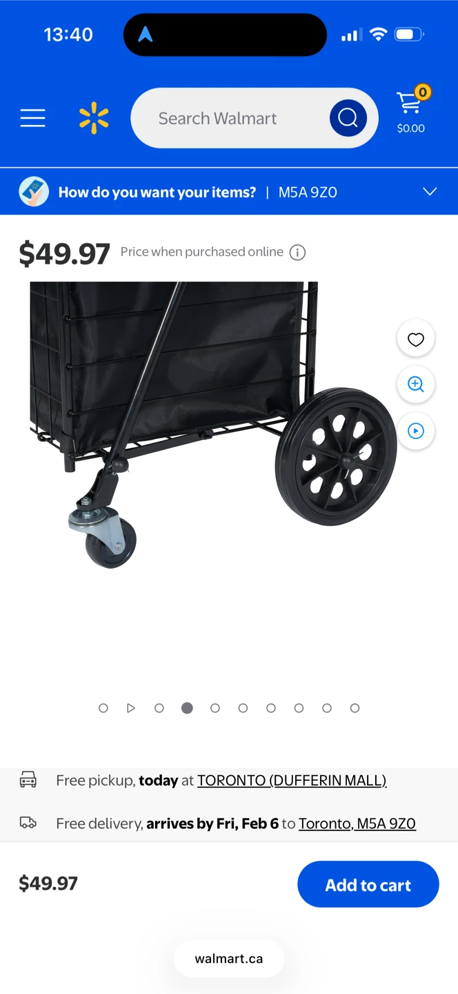 Black Shopping Cart with Wheels - photo 2