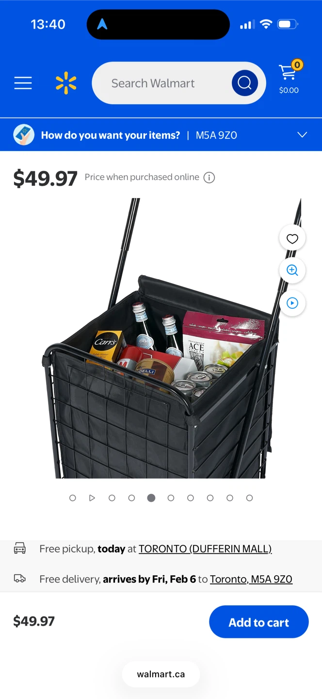 Black Shopping Cart with Wheels - photo 3