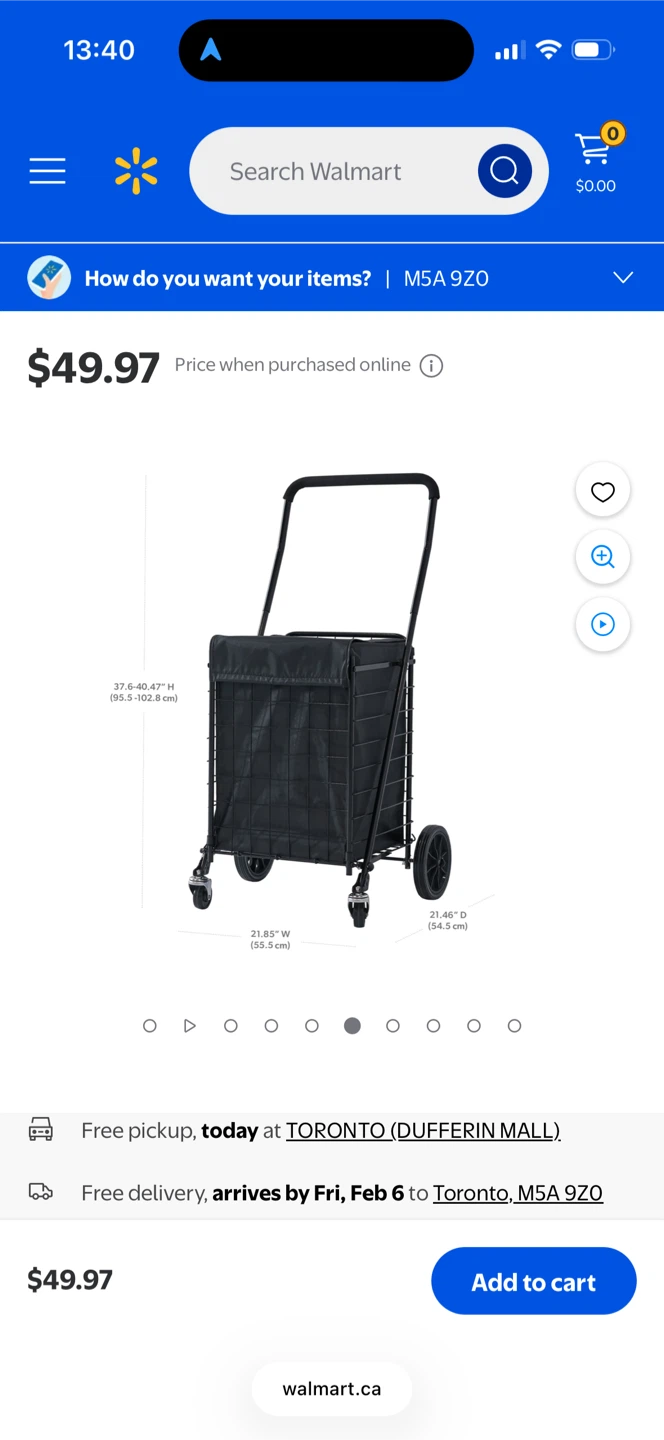 Black Shopping Cart with Wheels - photo 4