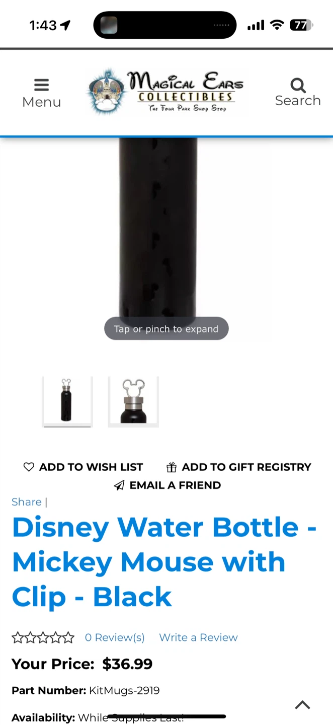 WDW parks  Mickey Mouse Water Bottle - photo 4