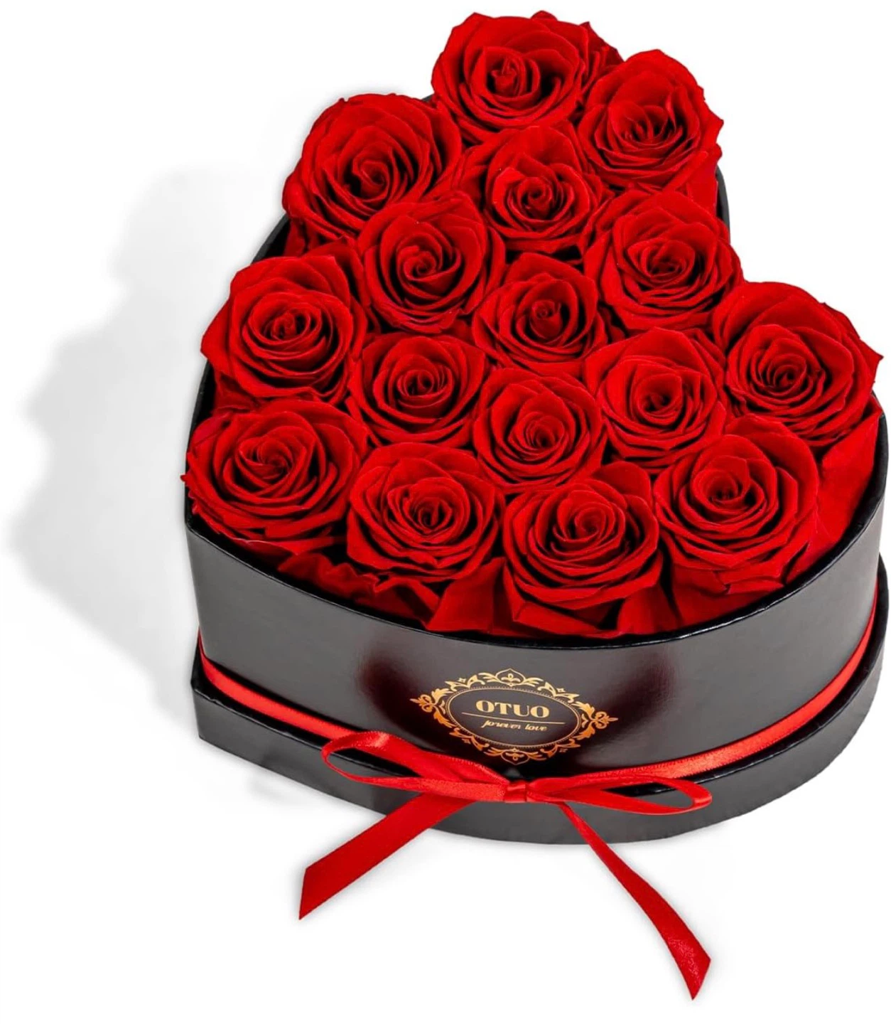 Preserved Roses Heart Box - 16 Red Roses