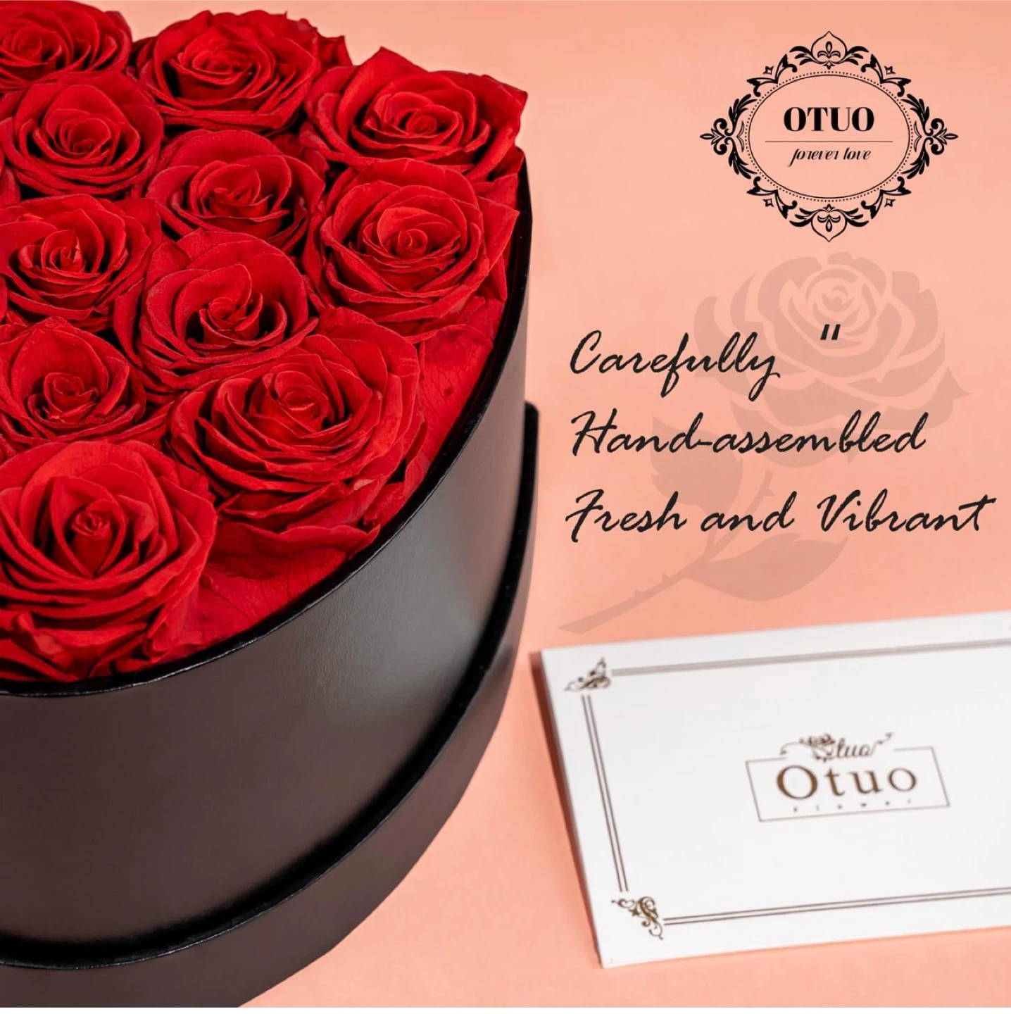 Preserved Roses Heart Box - 16 Red Roses - photo 3