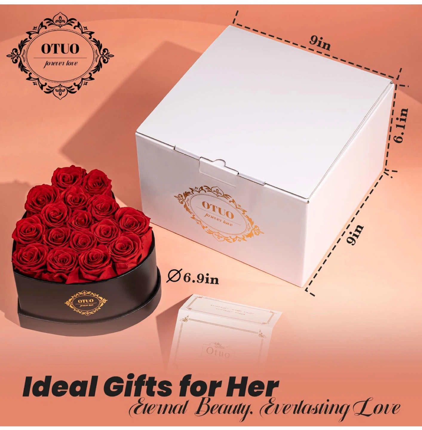 Preserved Roses Heart Box - 16 Red Roses - photo 2