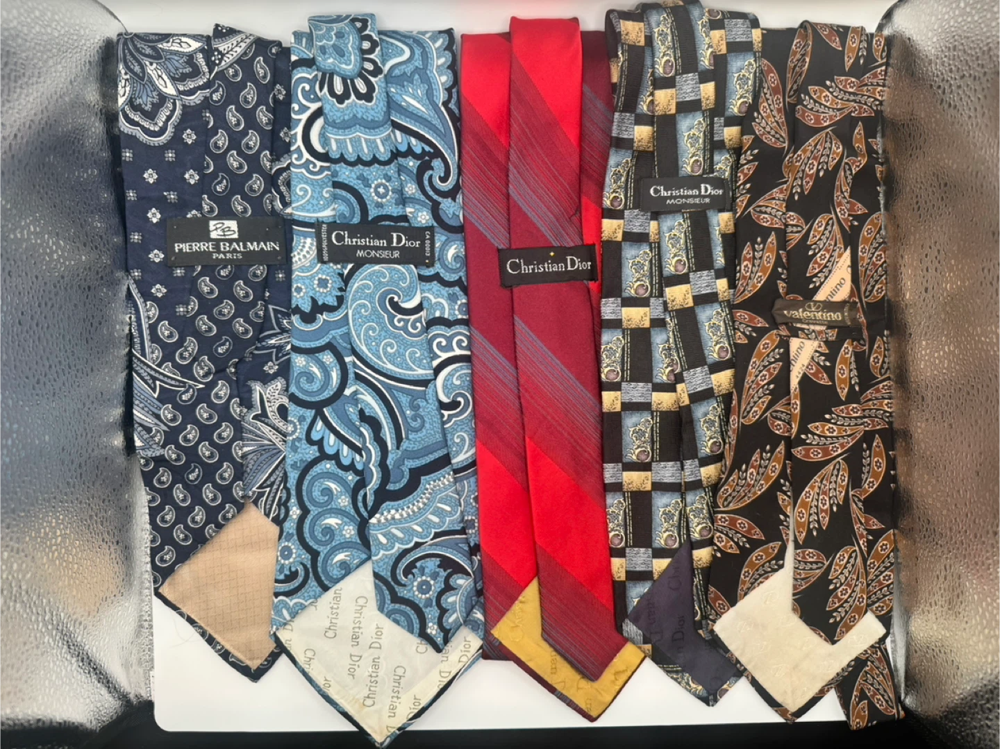 5 Designer Ties - Balmain, Christian Dior, Valentino
