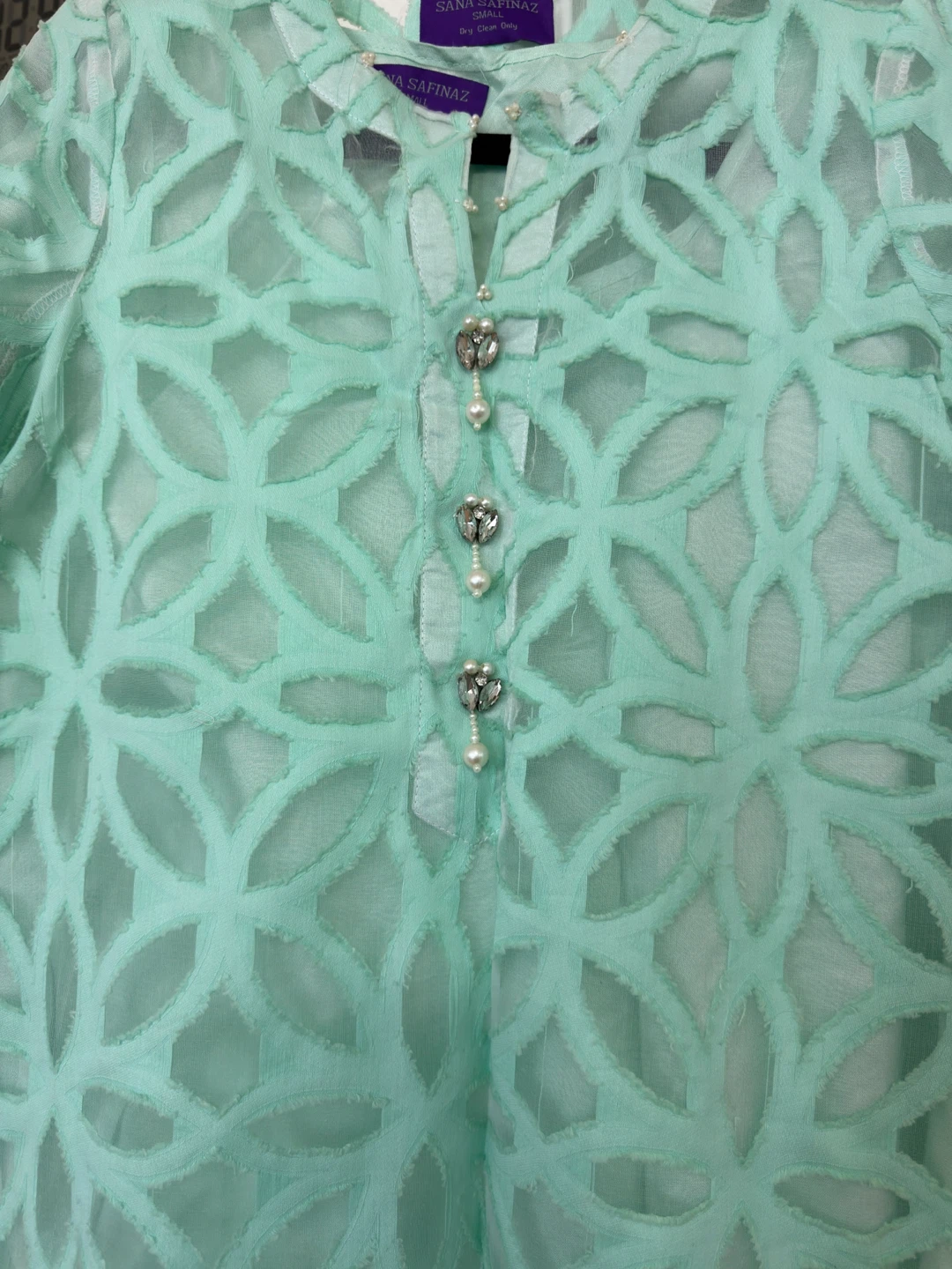 Sana Safinaz Mint Green Embroidered Kurti - Small - photo 2