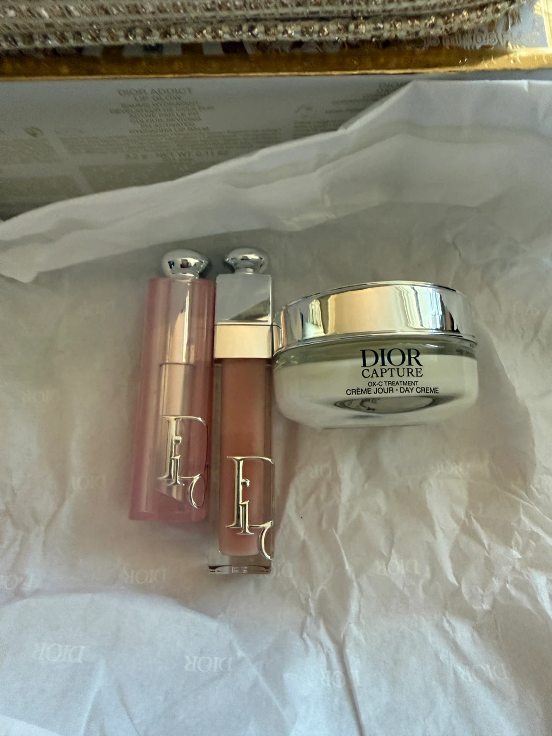 Dior Beauty Cosmetic Bag with Lip Gloss and Day Cream - photo 2
