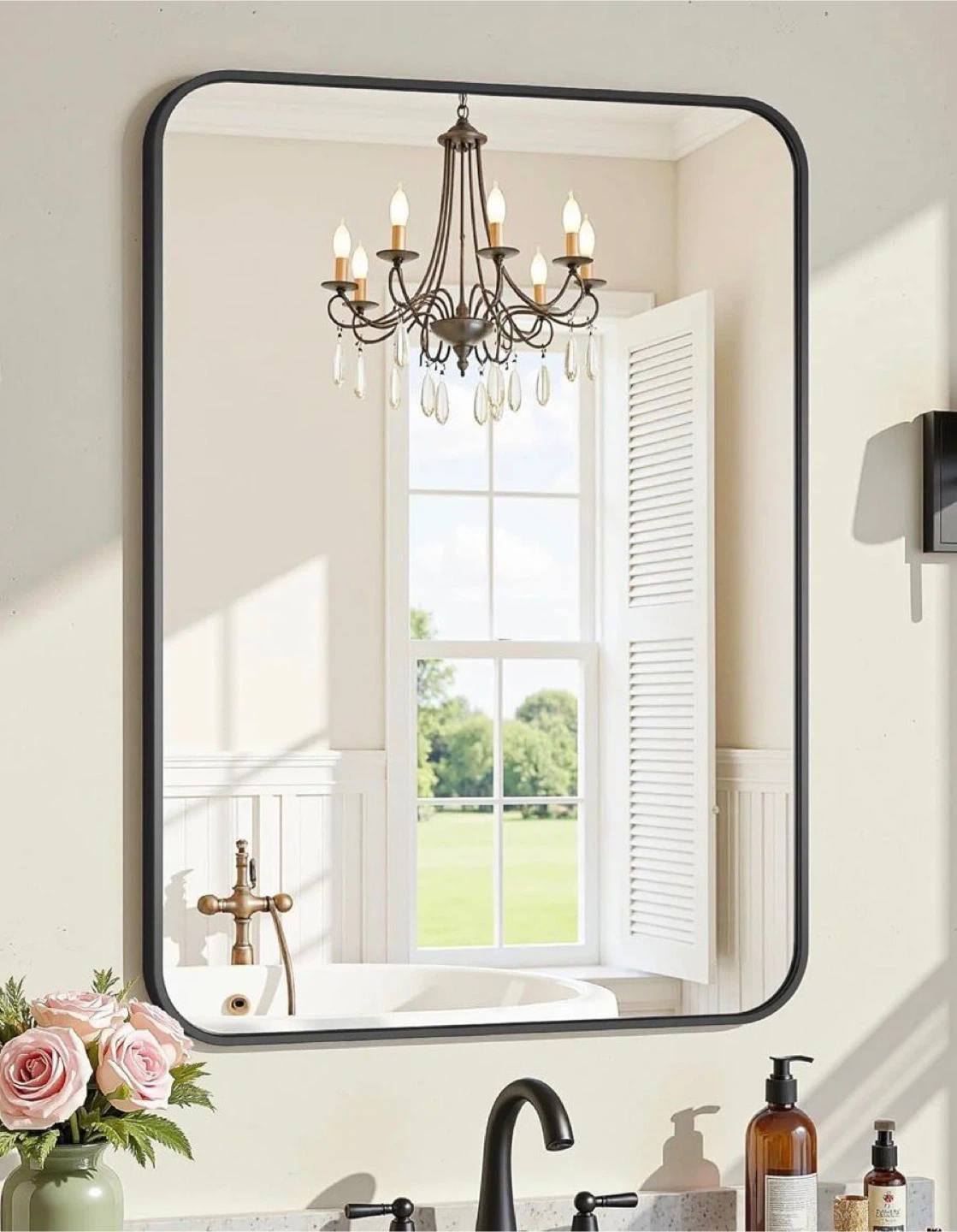 Rectangular Metal Framed Bathroom Mirror