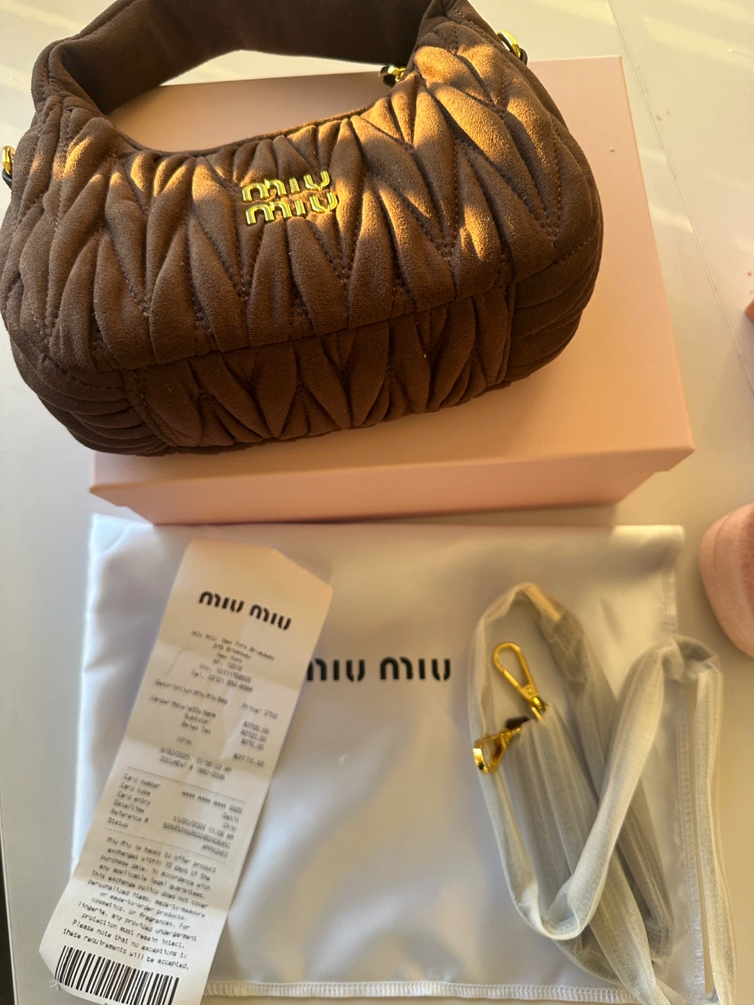 Miu Miu Quilted Shoulder Bag - Brown - photo 2