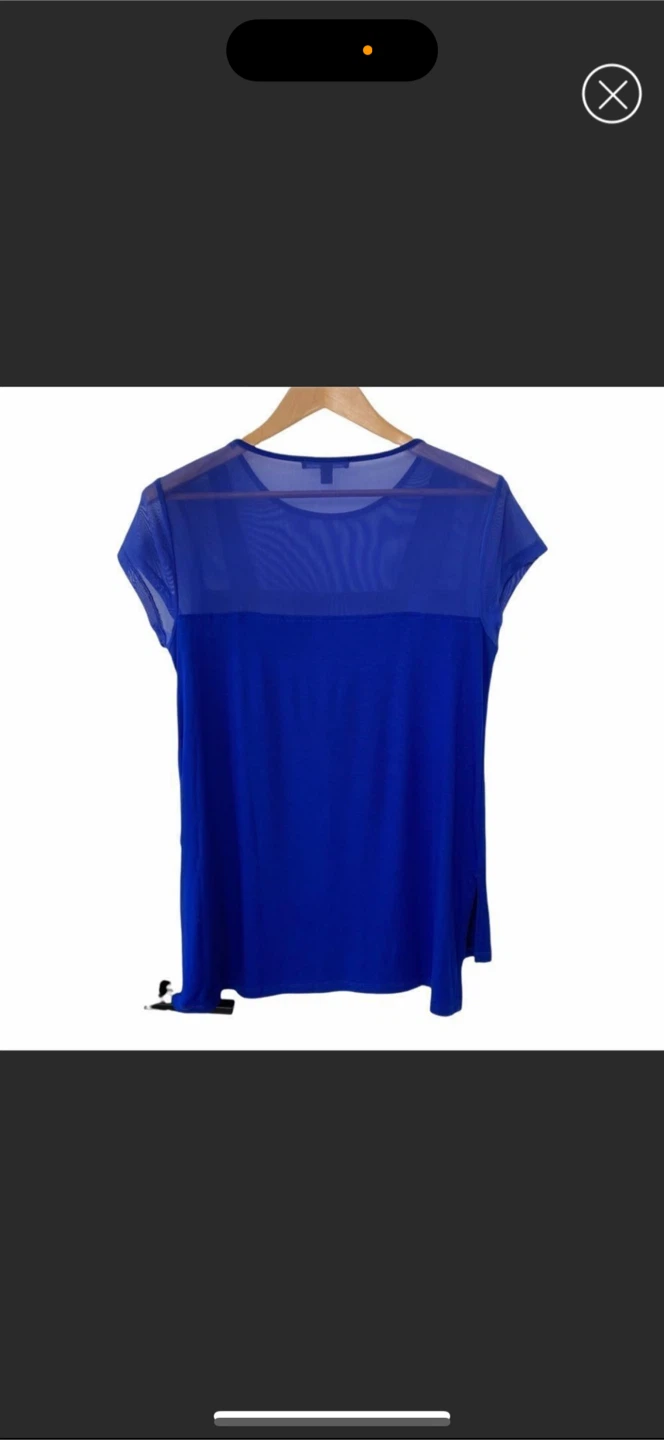 Cable & Gauge Blue Mesh Top Size M - photo 2