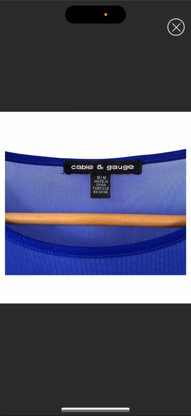 Cable & Gauge Blue Mesh Top Size M - photo 4