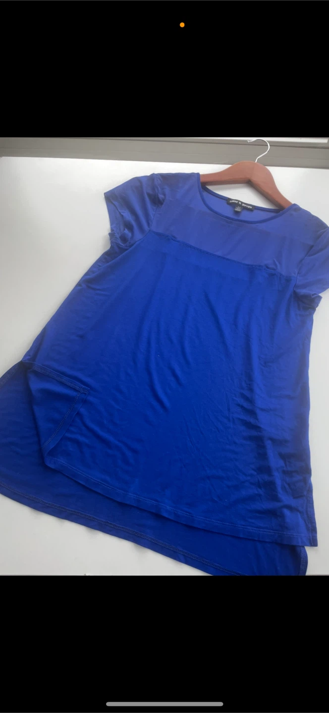 Cable & Gauge Blue Mesh Top Size M - photo 5
