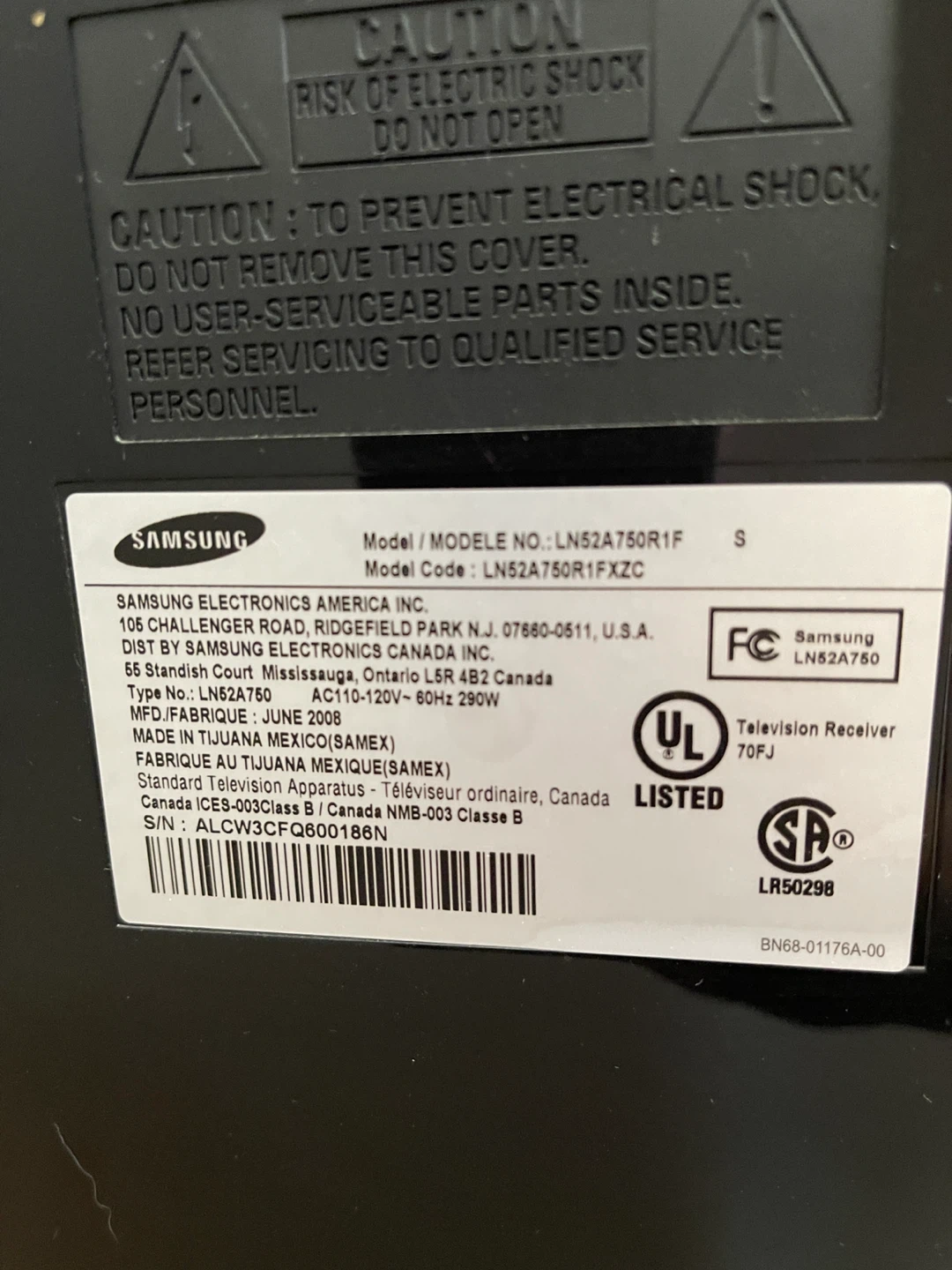 Samsung LN52A750R1F 52-inch LCD TV - photo 3