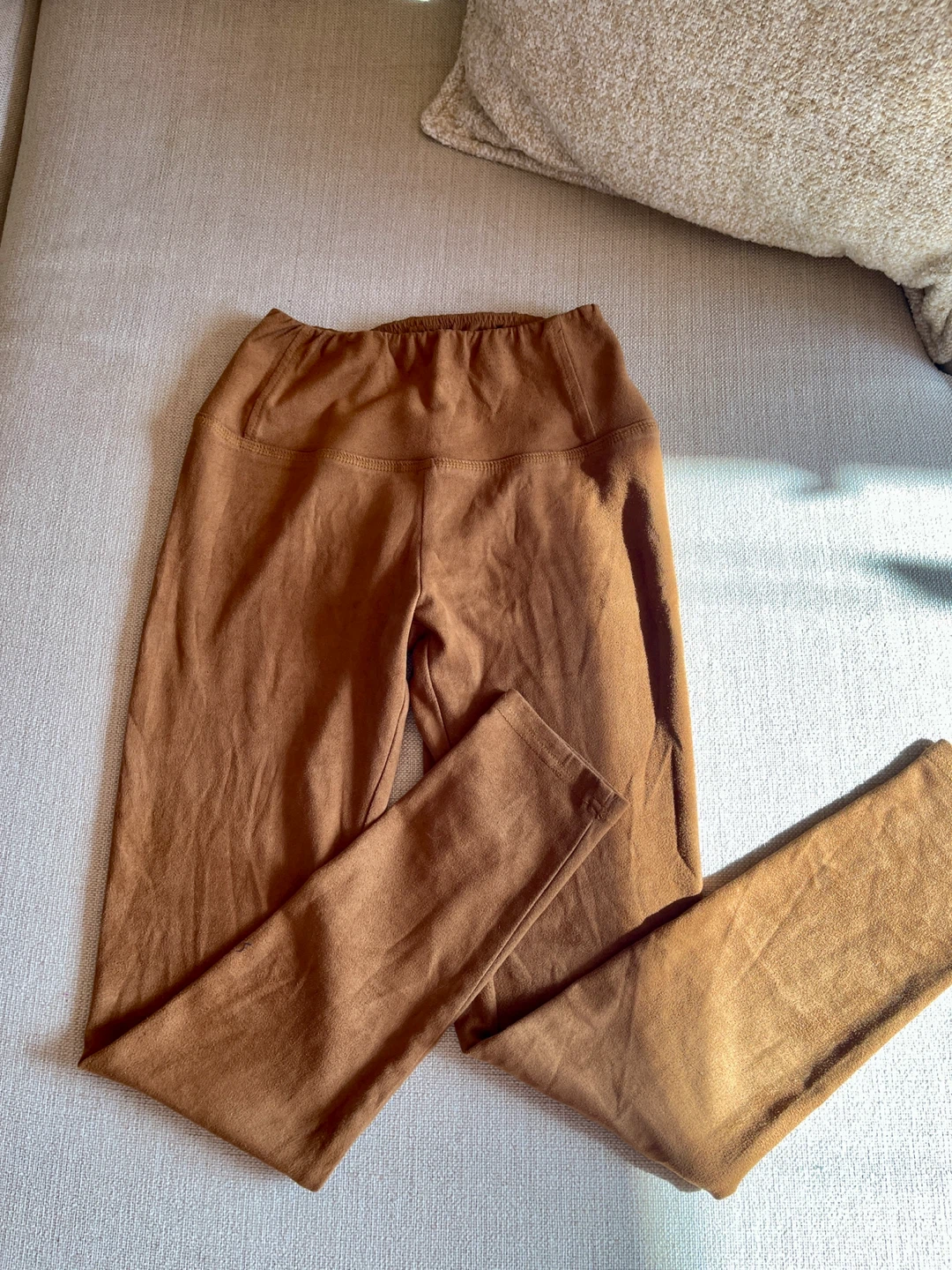 Brown Faux Suede Leggings - photo 4