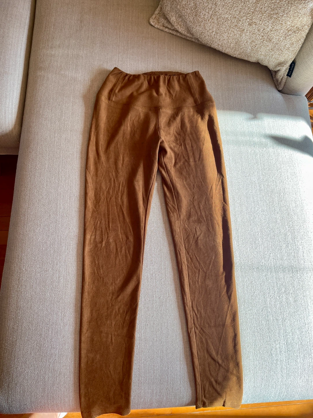 Brown Faux Suede Leggings - photo 3