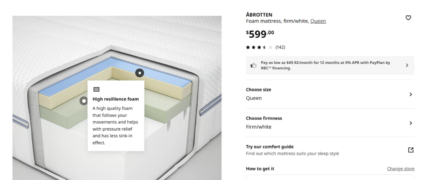 IKEA ÅBROTTEN Foam Mattress - Queen Firm/White - photo 3