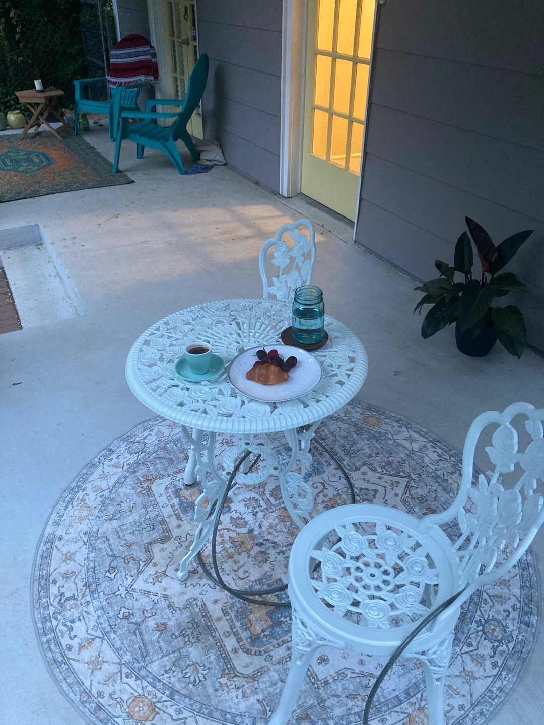 Cast Aluminum and Steel French-Style Bistro Set