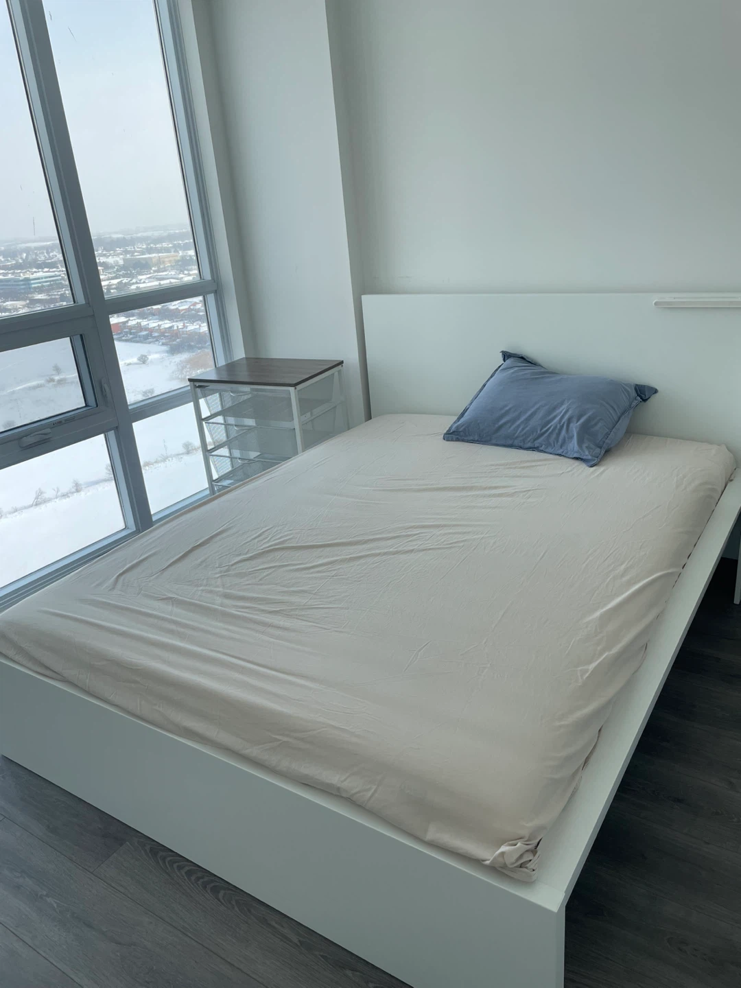 IKEA MALM Bed Frame with VALEVÅG Mattress (Queen, White) - photo 4
