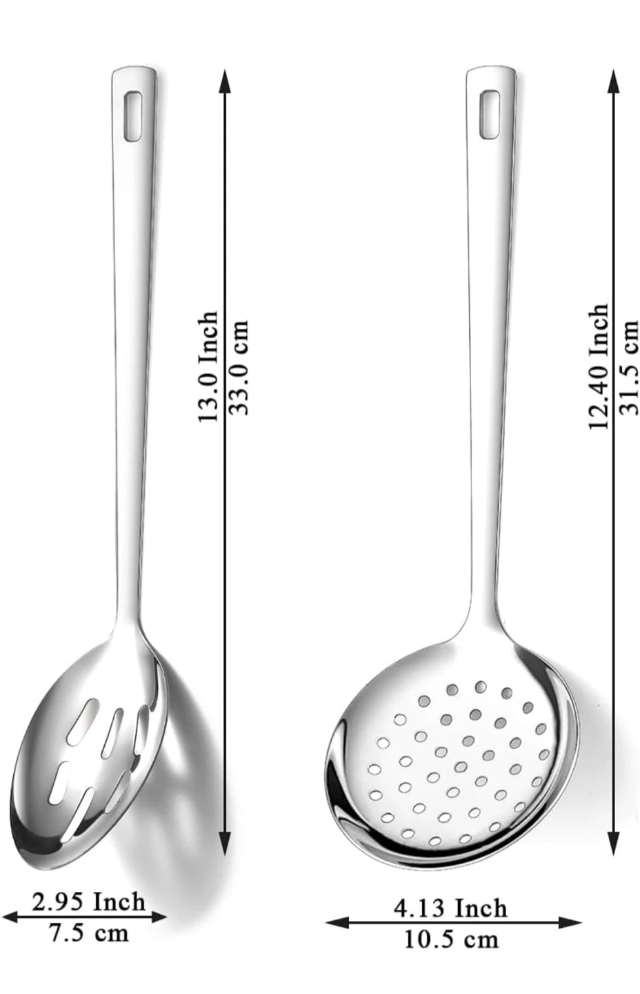 Stainless Steel Slotted Spoon & Skimmer Set - photo 2