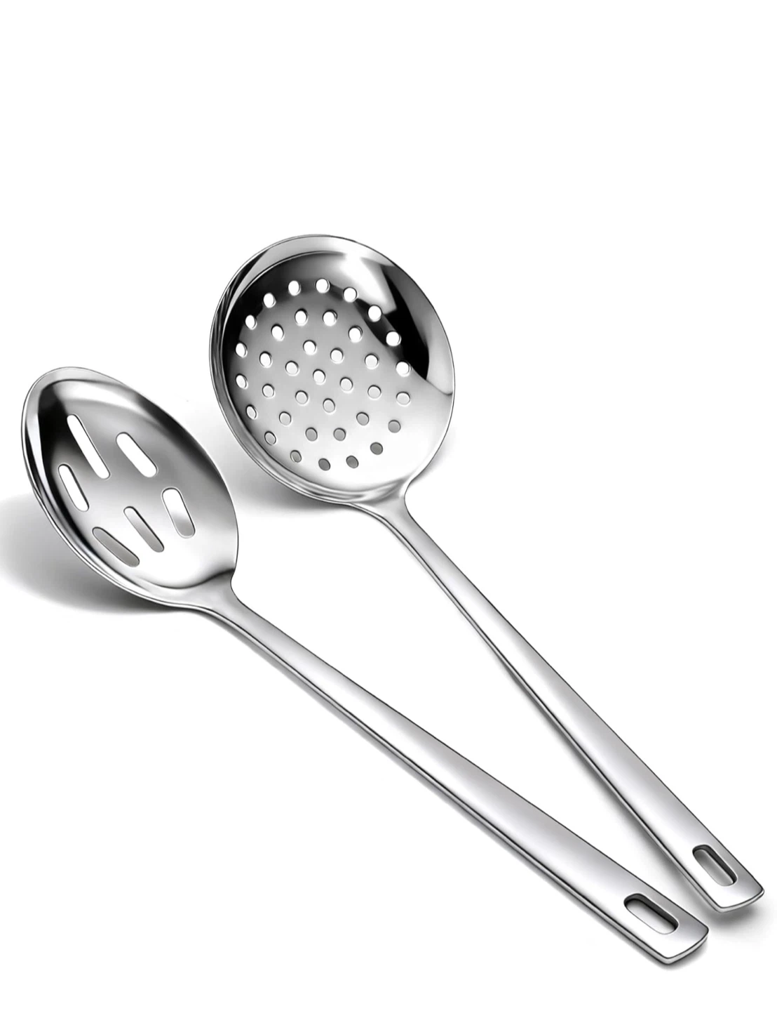 Stainless Steel Slotted Spoon & Skimmer Set - photo 3