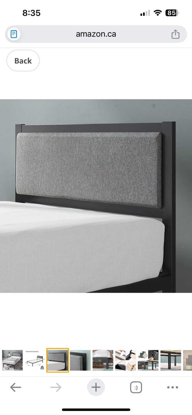 Zinus Twin Bed Frame with Upholstered Headboard - photo 3