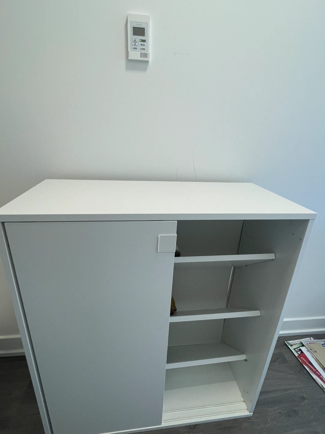 White shoe Storage Cabinet with Sliding Door - photo 2