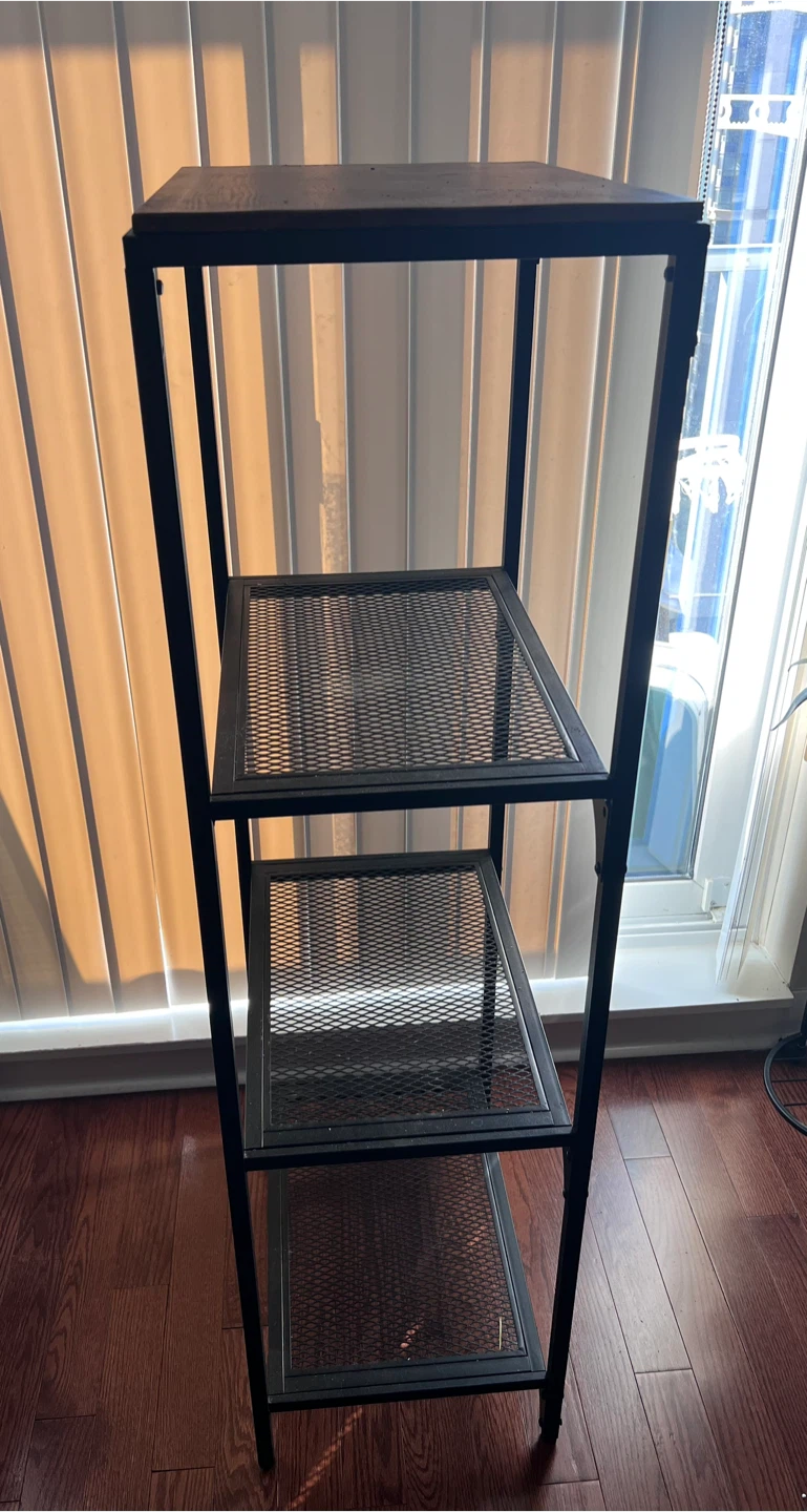 Black 3-Shelf Industrial Style Bookshelf