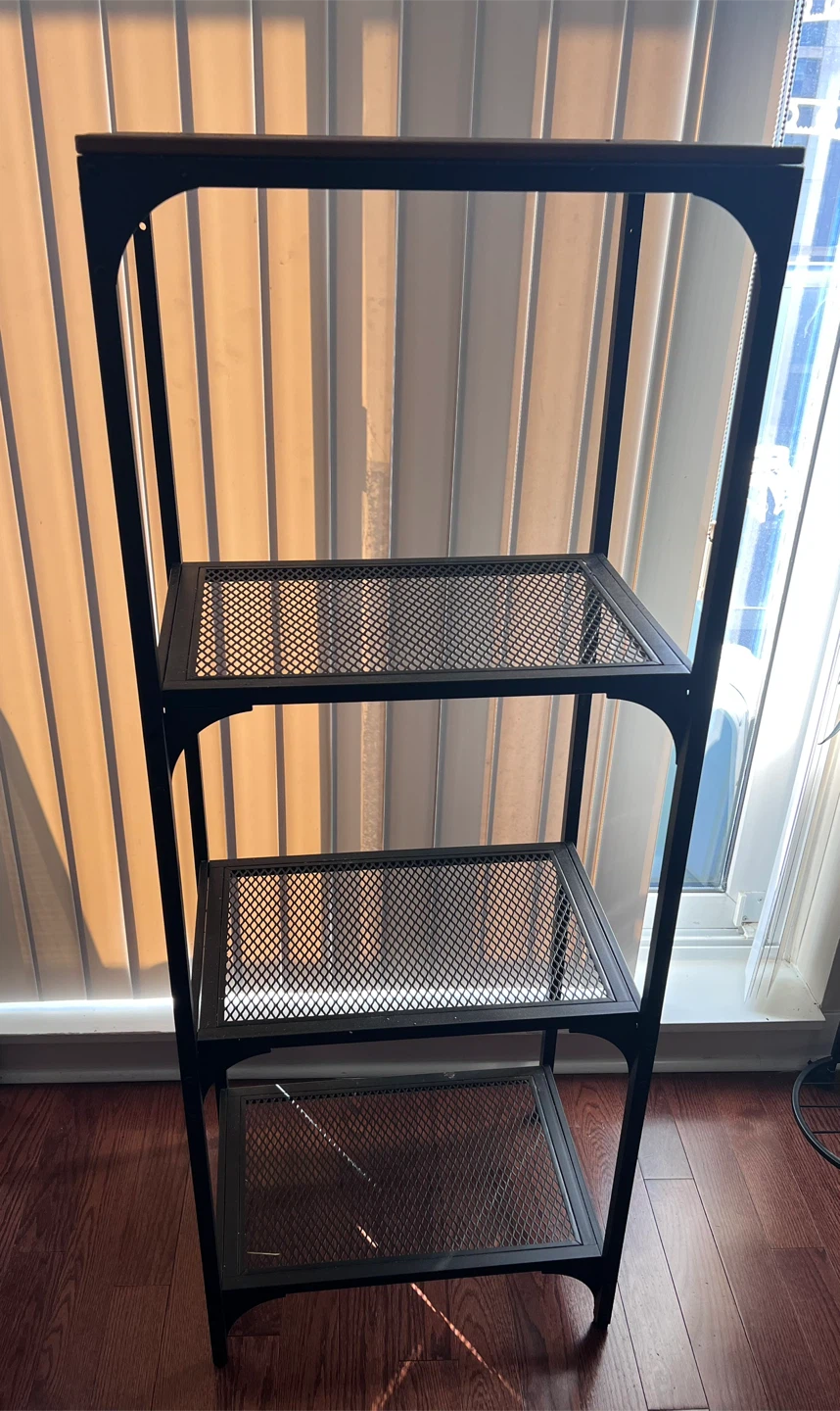 Black 3-Shelf Industrial Style Bookshelf - photo 2