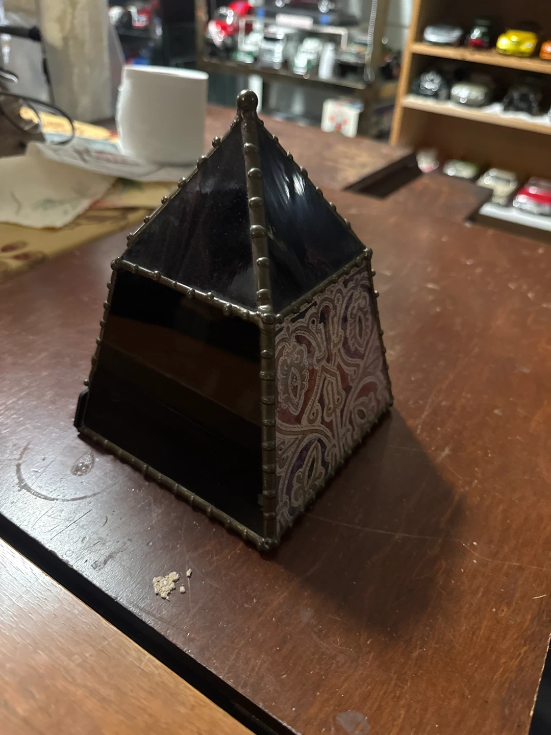 Leona Fein Stained Glass Pyramid Box