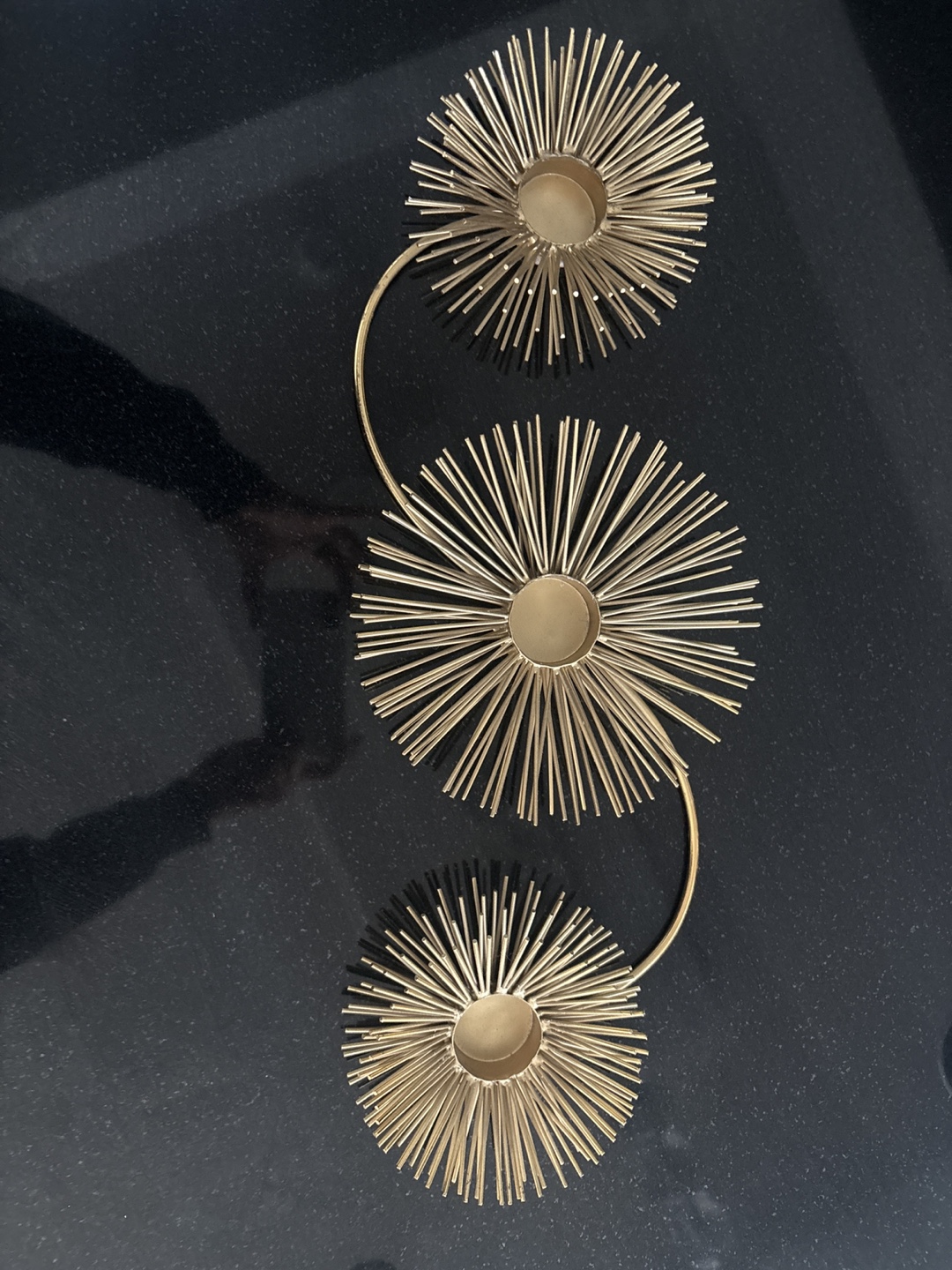 Gold Metal Starburst Wall Sconce Candle Holder