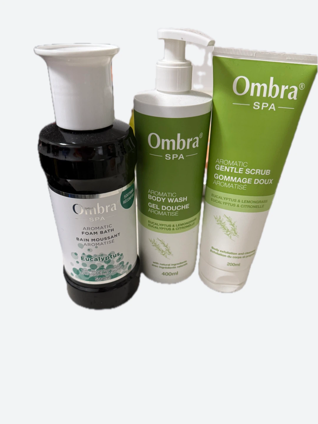 Ombra Spa Aromatic Bath & Body Set - Eucalyptus & Lemongrass