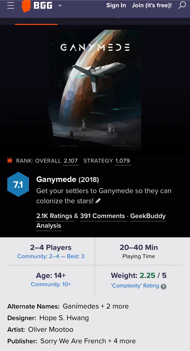 Ganymede Board Game - photo 2