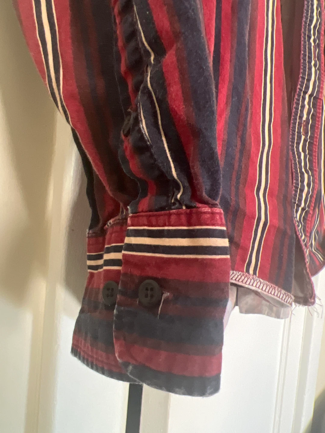 🏆Wrangler Striped Long Sleeve Button-Up Shirt - 16 1/2-36 - photo 3