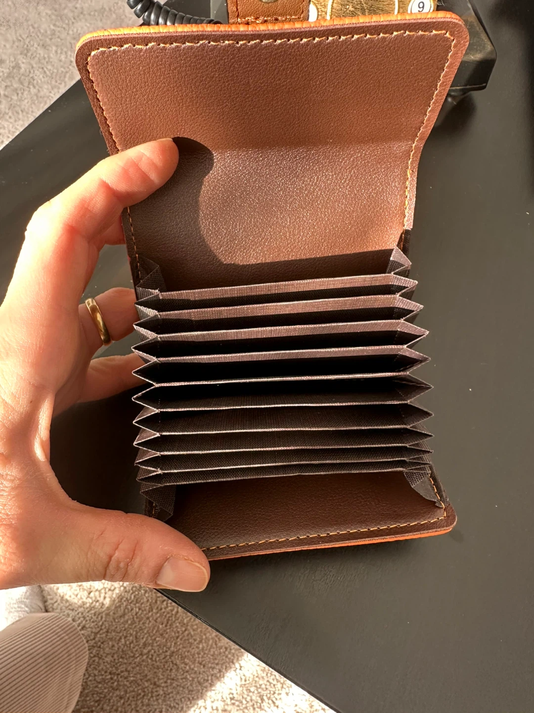 Orange Textured Card Holder Wallet - photo 2